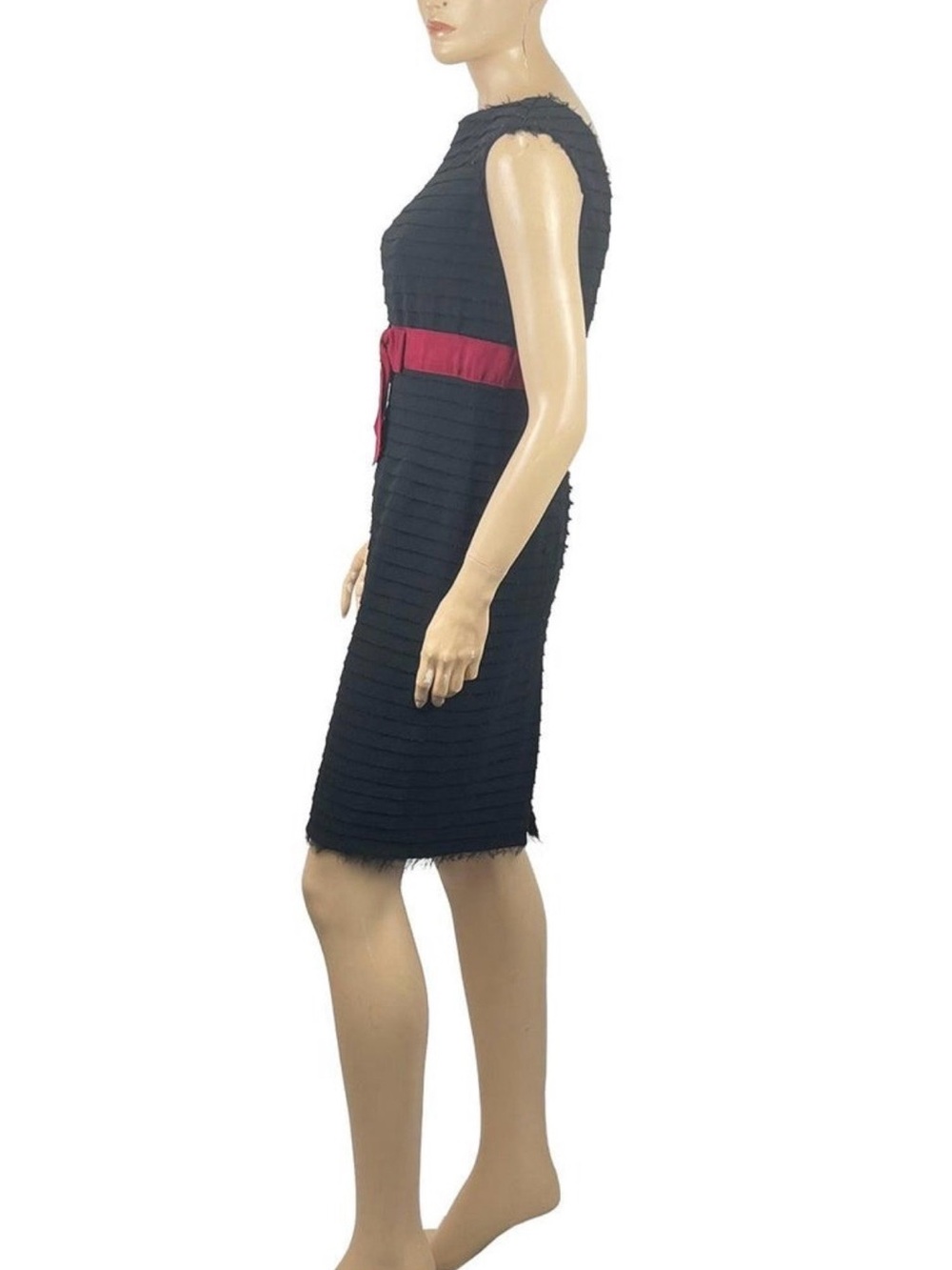 CHANEL⎻Black Sheath Dress with Red Bow, Sz 2 - Picture 2 of 14